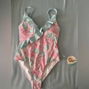 Caden Lane Ruffled One Piece Swimsuit
